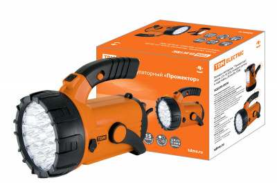 Фонарь светодиод. "Прожектор", аккум. 23+18 LED, поворот. ручка и подставка, 28 лм/Вт, TDM Electric, SQ0350-0036