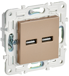 SKANDY Роз. USB A+A 3,1А SK-R15Sa песоч. IEK, SK-U21-D31-K98