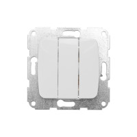 DEA Выключатель 3кл с/у 10А мех. Бел KRANZ (1/10/120), KR-78-0204