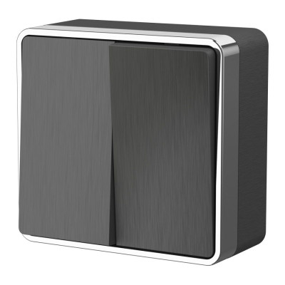 Werkel W5020004/ Выключатель двухклавишный Gallant (графит рифленый), a051337