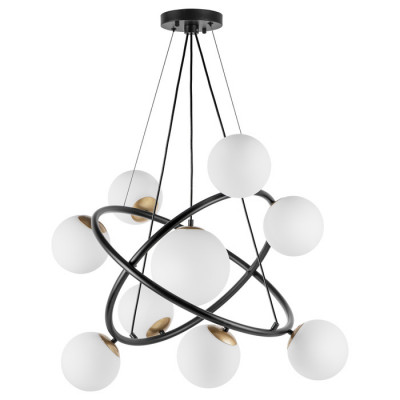 Lightstar 815397 (MD21055-X9A) Люстра  CROCO 9х40W E14 ЧЕРНЫЙ МАТОВЫЙ/ЗОЛОТО (в комплекте)