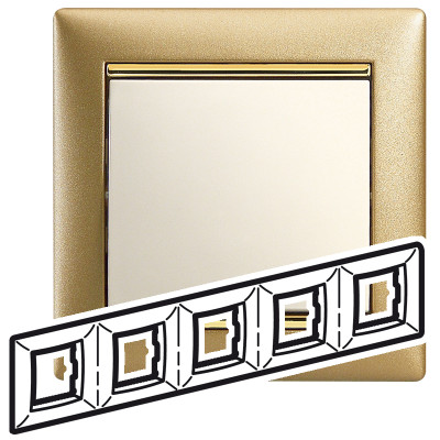 Legrand Рамка 5 постов - Legrand Valena - матовое золото, 770305