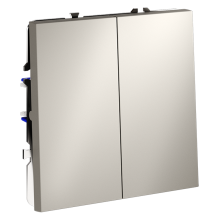 Выключатель встраиваемый VOLTUM S70 двухклавишный 10А, (кашемир), VLS020103