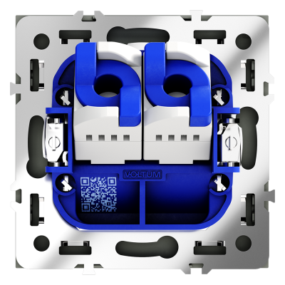 Розетка компьютерная встраиваемая VOLTUM S70 двойная RJ45+RJ45 кат.6, (графит), VLS060207