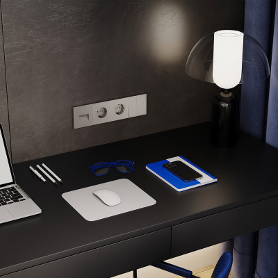 Рамка пластиковая VOLTUM S70 на 4 поста, (кашемир), VLS100403