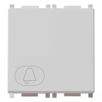 Vimar Кнопка 1P 10А - 2 модуля с символом "звонок", серебро, 14008.2.C.SL