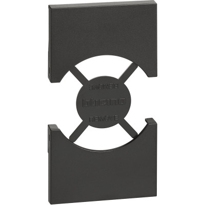 KG03 Bticino LIVING NOW. Лицевая панель для розеток 2К+З немецкого/итальянского стандарта 2 модуля.Цвет Черный., KG03