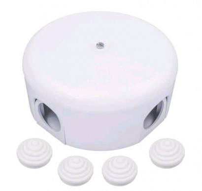 Bironi Распределительная коробка 78мм, пластик, цвет Белый (4 кабельных ввода в комплекте), B1-521-21-K