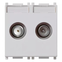 Vimar Розетка TV-RD-SAT проходная с 2 выходами серебристая, 14302.10.SL