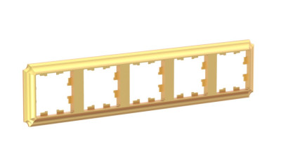 ATN101605 - ATLASDESIGN ANTIQUE 5-постовая РАМКА, универсальная, ЗОЛОТО, Systeme Electric