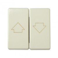 Simon 27 Слоновая костьДвухклавишный кнопочный выключатель для жалюзи c блокировкой 10A 250В~, 27332-32