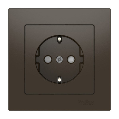 ATN000644S - ATLASDESIGN РОЗЕТКА с заземлением со шторками, 16А, в сборе, быстрозажим. клем., МОККО, Systeme Electric