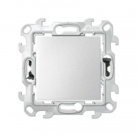 Simon Однополюсный выключатель 10AX 250В~ цвета алюминий с системой Push&Go S24 Harmonie, 2420101-033 Simon Однополюсный выключатель 10AX 250В~ цвета алюминий с системой Push&Go S24 Harmonie, 2420101-033