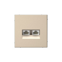 GAL000585 - ARTGALLERY РОЗЕТКА двойная компьютерная RJ45+RJ45, кат. 5е, механизм, ШАМПАНЬ, Systeme Electric