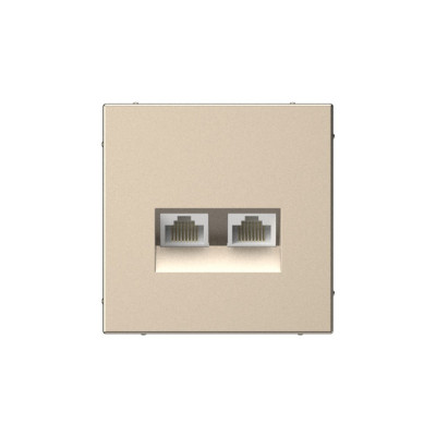 GAL000585 - ARTGALLERY РОЗЕТКА двойная компьютерная RJ45+RJ45, кат. 5е, механизм, ШАМПАНЬ, Systeme Electric