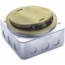 Donel Лючок в пол 4 мод. (2 мод. 45х45 мм.), античная латунь, круглый, металл, IP65, (с уст. набором), DFB4MZBC