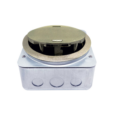 Donel Лючок в пол 4 мод. (2 мод. 45х45 мм.), античная латунь, круглый, металл, IP65, (с уст. набором), DFB4MZBC