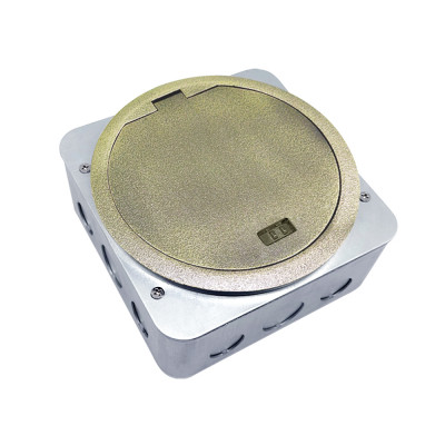 Donel Лючок в пол 4 мод. (2 мод. 45х45 мм.), античная латунь, круглый, металл, IP65, (с уст. набором), DFB4MZBC