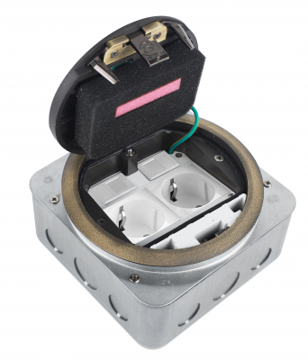 Donel Лючок в пол 4 мод. (2 мод. 45х45 мм.), античная латунь, круглый, металл, IP65, (с уст. набором), DFB4MZBC