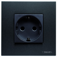ABB Розетка 2к+з, цвет - антрацит, серия Zenit