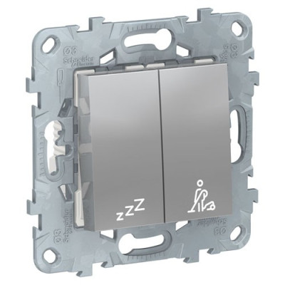 2-кл. ВЫКЛЮЧАТЕЛЬ "не беспокоить" + "убрать номер", АЛЮМИНИЙ