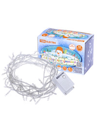 Гирлянда светодиодная СГ100Б10, белая, 10м, 8 режимов, 250 В, TDM Electric, SQ0361-0039