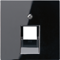 Крышка для одинарных телефонных и компьютерных розеток (UAE), фиксация винтом; дюропласт; черный; A500, A569-1PLUASW