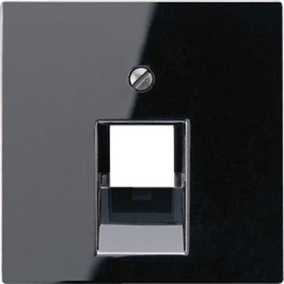 Крышка для одинарных телефонных и компьютерных розеток (UAE), фиксация винтом; дюропласт; черный; A500, A569-1PLUASW