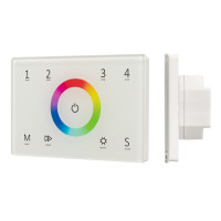 Панель Sens SMART-P83-RGB White (230V, 4 зоны, 2.4G) (Arlight, IP20 Пластик, 5 лет), 028402
