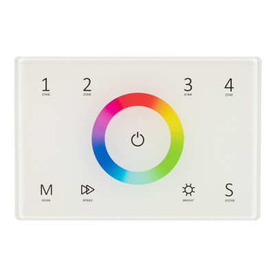 Панель Sens SMART-P83-RGB White (230V, 4 зоны, 2.4G) (Arlight, IP20 Пластик, 5 лет), 028402