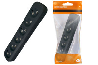 Колодка розеточная 6 гнезд 2П б/з 10А 250В черная TDM Electric, SQ1806-0138