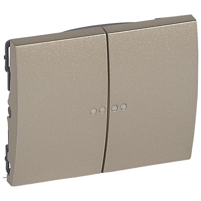 Legrand Лицевая панель - Galea Life - двойная - с индикацией - Titanium, 771479