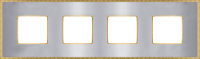 FD01434CBOB Fede Belle Epoque Metal Рамка 4-ная, Bright Chrome+Bright Gold