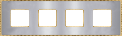 FD01434CBOB Fede Belle Epoque Metal Рамка 4-ная, Bright Chrome+Bright Gold