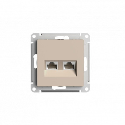 ATN001285 - ATLASDESIGN РОЗЕТКА двойная компьютерная RJ45+RJ45 кат. 5e, механизм, ПЕСОЧНЫЙ, Systeme Electric