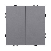 Выключатель кнопочный 2-клавишный 10А/250В, серый Kollinger Eclipse EC-025GY