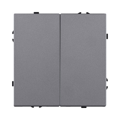 Выключатель кнопочный 2-клавишный 10А/250В, серый Kollinger Eclipse EC-025GY