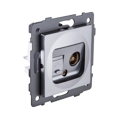 Розетка двойная TV (мама) + телефонная розетка RJ11, серый Kollinger REA-013GY для Aspekt, Eleganz, Reflex