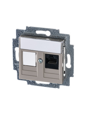 ABB EPJ Levit кофе макиато / белый Розетка компьютерная RJ45 кат,5e+заглуш,, кофе макиато