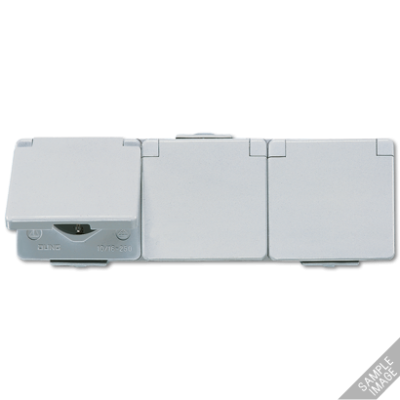 Штепсельная розетка SCHUKO для накладного монтажа тройная горизонтальная IP44, 623NAW