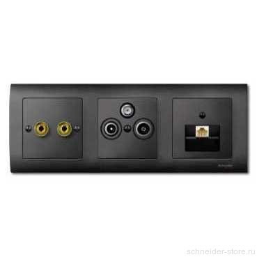 SM Два разъёма High End с центр. платой, антрацит