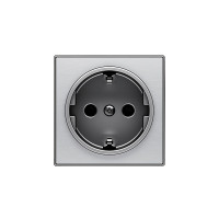 Abb NIE Накладка для розетки SCHUKO, серия SKY, цвет нержавеющая сталь, 2CLA858800A1401, 8588 AI
