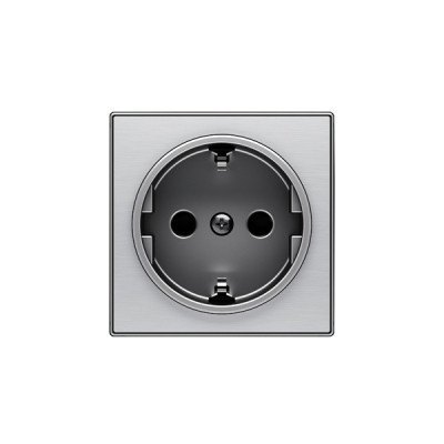 Abb NIE Накладка для розетки SCHUKO, серия SKY, цвет нержавеющая сталь, 2CLA858800A1401, 8588 AI
