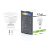 Лампа светодиодная, (3W) 230V G5,3 4000K MR11, LB-271, Feron 25552