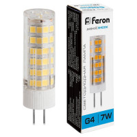 Лампа светодиодная, (7W) 230V G4 6400K JCD, LB-433, Feron 25865