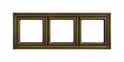 Рамка 3-поста; термопласт; антик; Eco Deco, EPD483AT