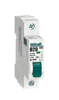 DEKraft Авт. выкл. без теплозащиты 1P 20А х-ка D 6кА ВА-103M