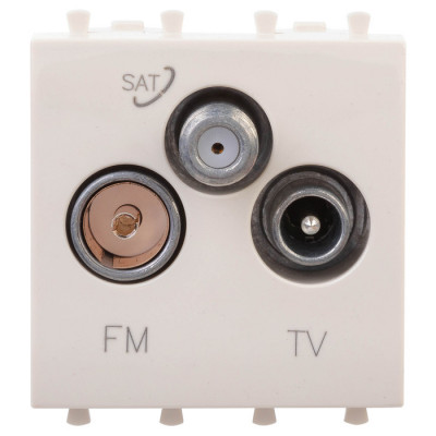 4405532 - ДКС Розетка TV-FM-SAT модульная, "Avanti", "Ванильная дымка", 2 модуля
