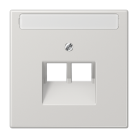 Крышка для сдвоенной телефонной и компьютерной розетки UAE с полем для надписи; светло-серая, LS969-2NAUALG Крышка для сдвоенной телефонной и компьютерной розетки UAE с полем для надписи; светло-серая, LS969-2NAUALG