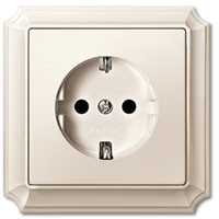 Розетка 2к+з, Цвет - бежевый, серия Antique